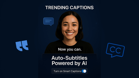 Screenshot showing trending captions overlaid on video content